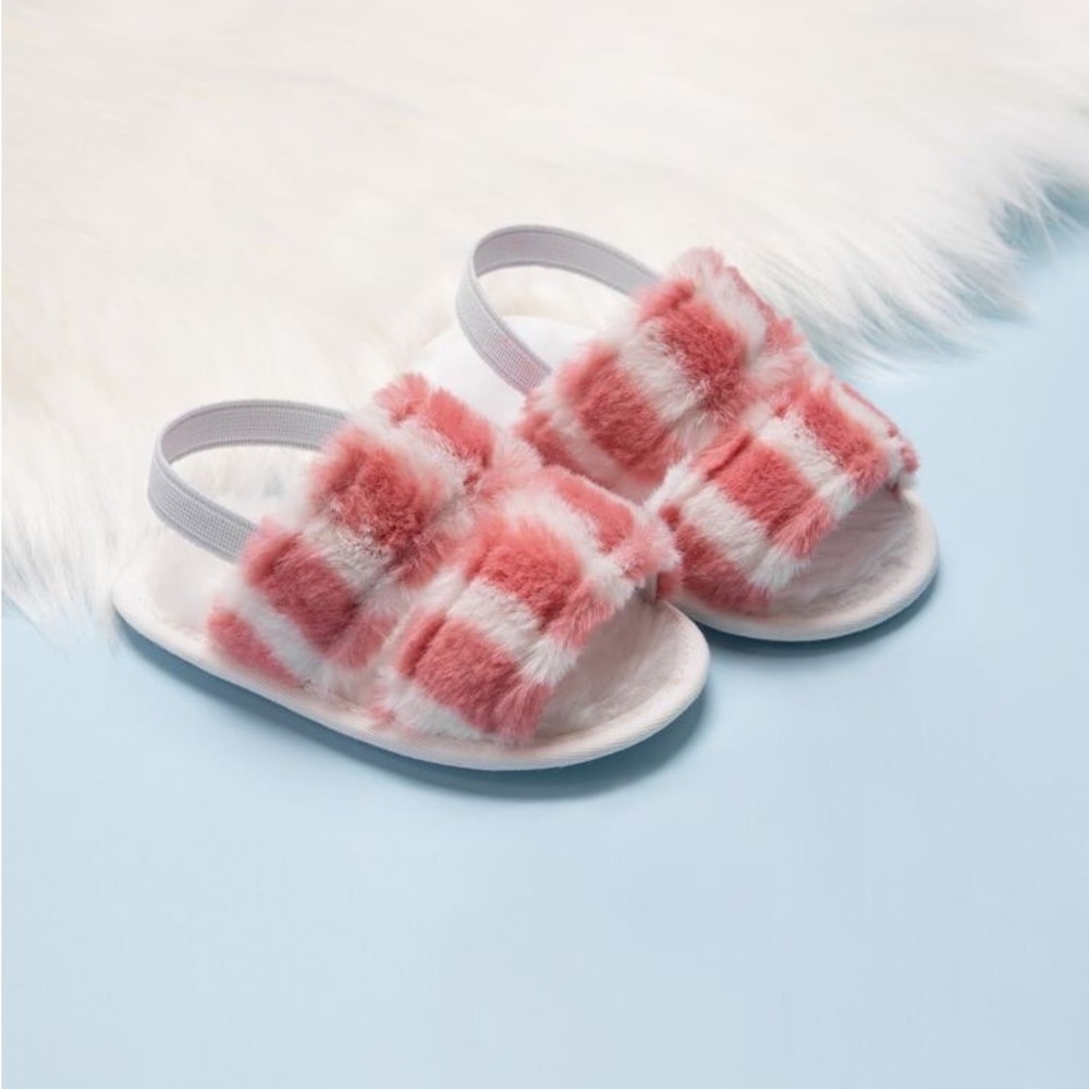 PatPat Baby Two Tone Fluffy Slingback Sandals NWT Size: 3